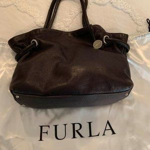 Furla Carmen Brown Supple Leather Shoulder Bag
